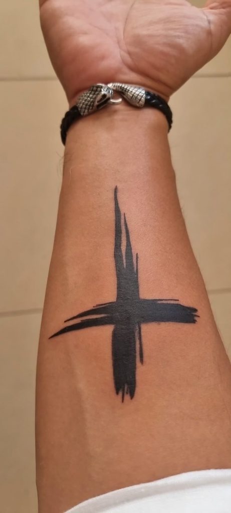Bold Brushstroke Cross Tattoo Tattoo Design