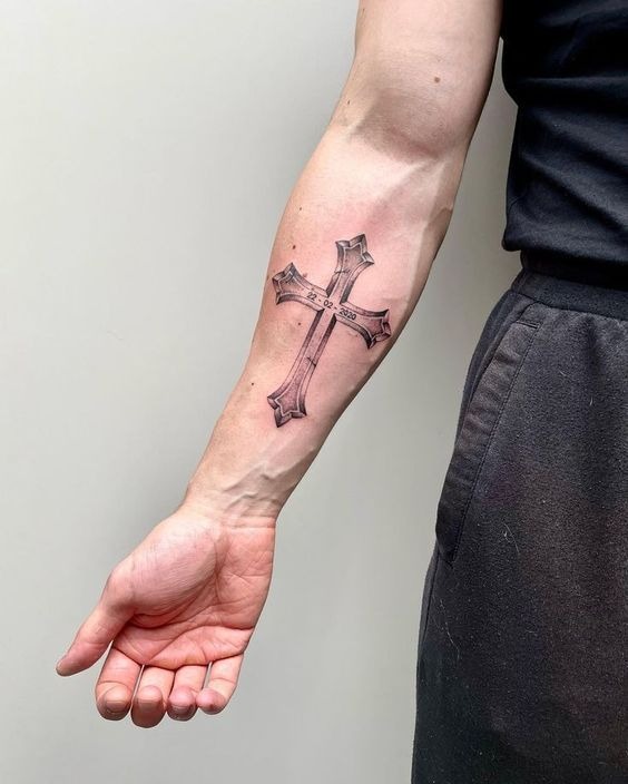 Classic Ornate Cross Tattoo Tattoo Design