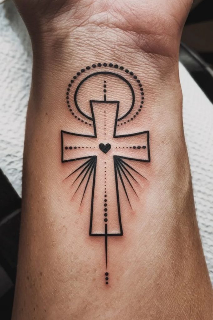 Sacred Feminine Cross Tattoo Tattoo Design