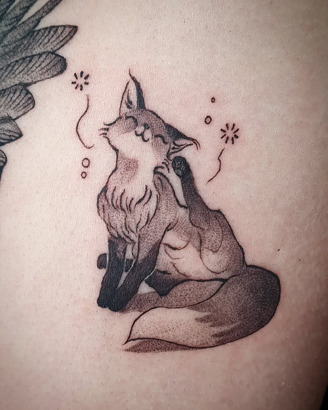 Charming fox tattoo radiating pure joy Tattoo Design