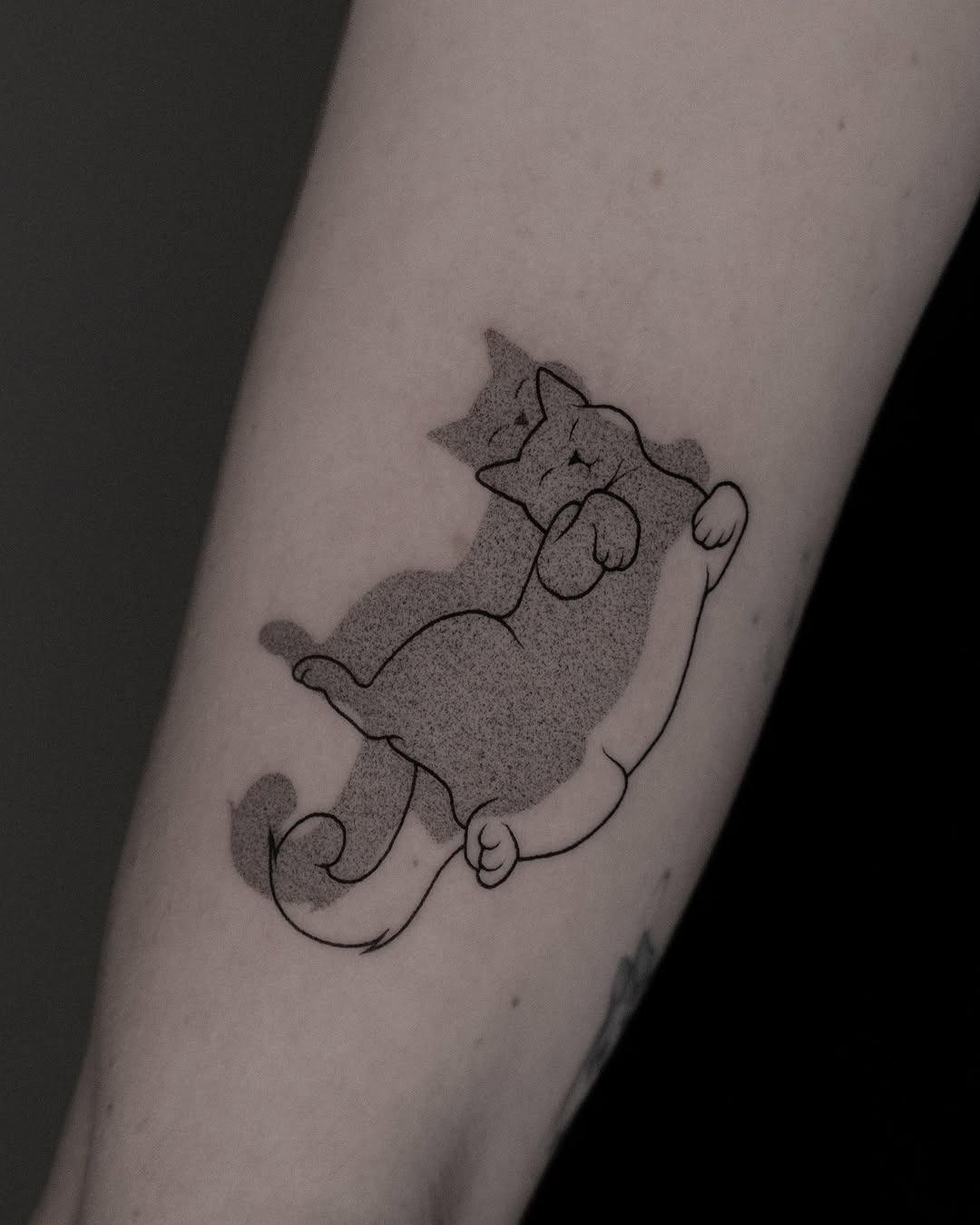 Whimsical Cat Tattoo for Animal Lovers Tattoo Design
