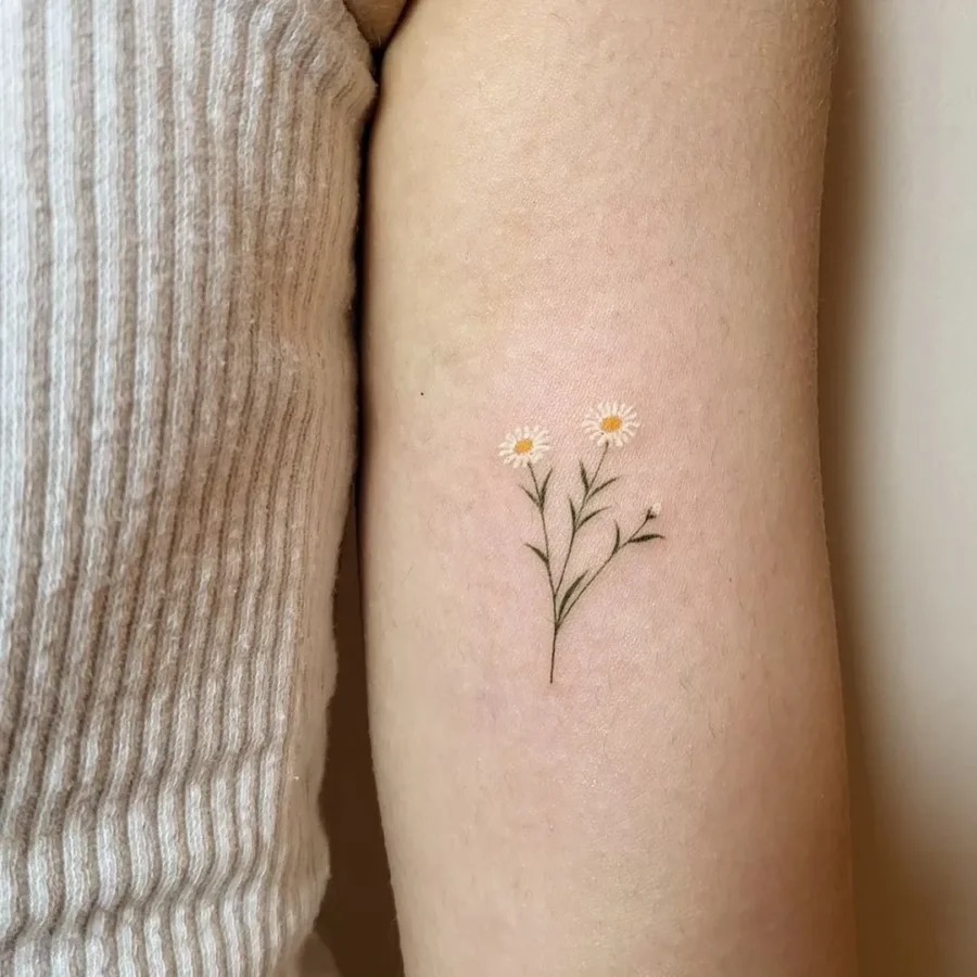 Charming daisy tattoo on gentle skin Tattoo Design