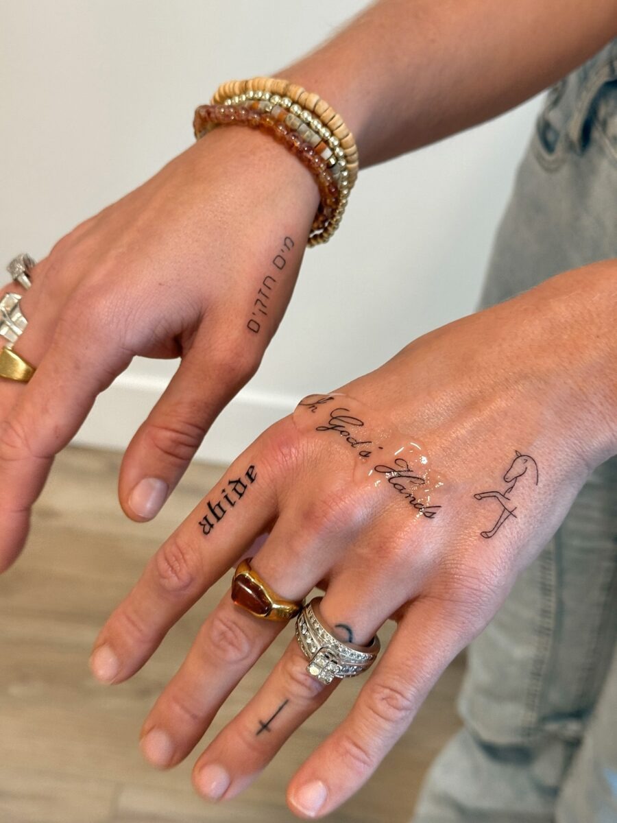 Elegant dainty tattoos adorn stylish hands Tattoo Design