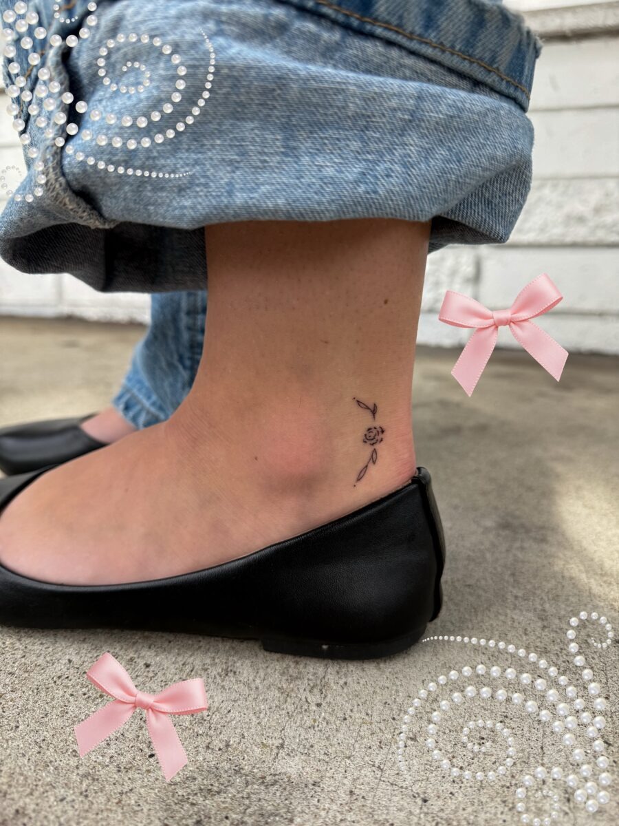Minimalist Rose Ankle Tattoo Design Tattoo Design