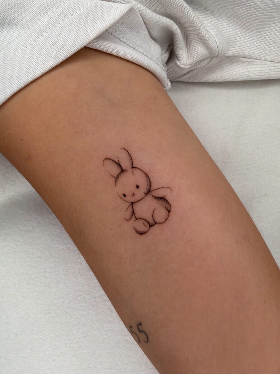 Whimsical bunny tattoo for playful vibes Tattoo Design