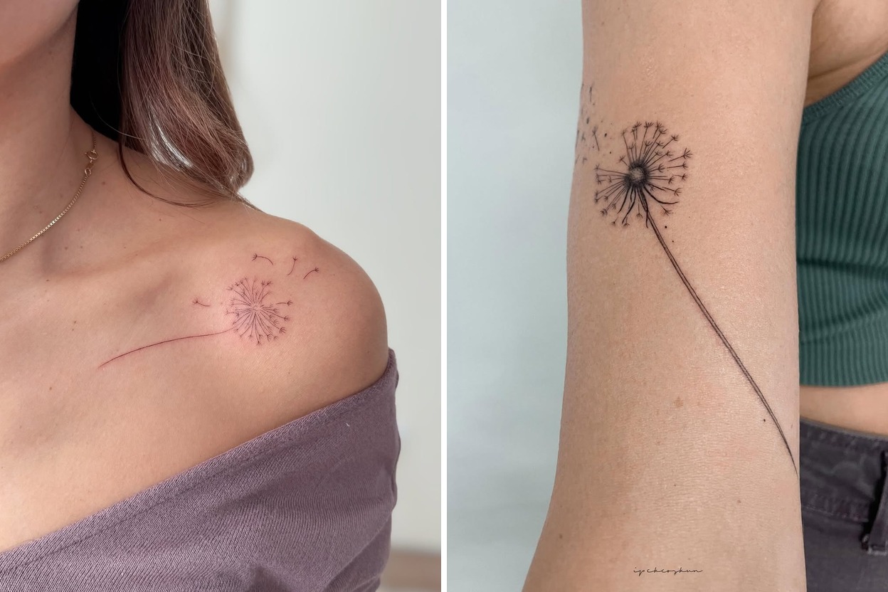 36+ Delicate Dandelion Tattoo Ideas & Inspiration Featured Lookbook Collage