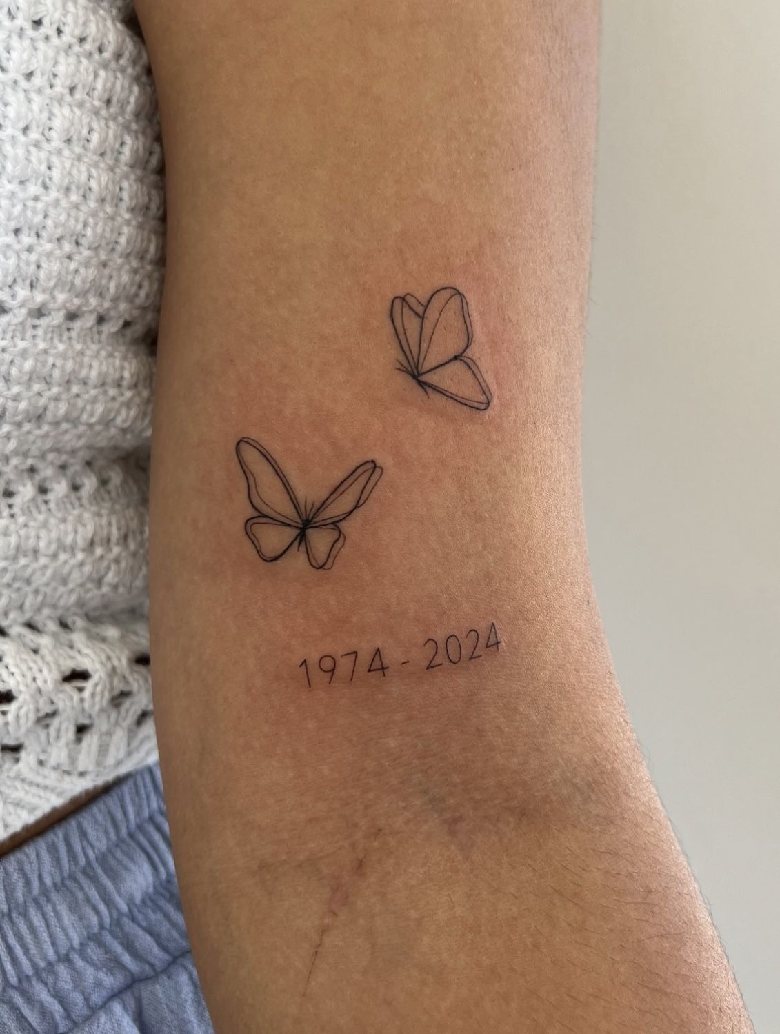 Butterfly Memorial Date Tattoo Tattoo Design