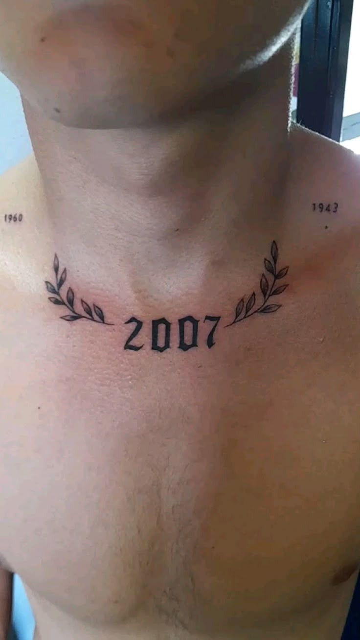 Laurel Framed Chest Year-Tattoo Tattoo Design