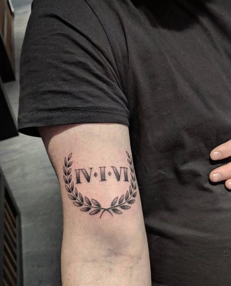 Laurel Wreath Roman Date Tattoo Tattoo Design