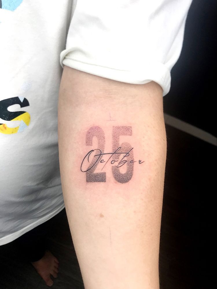October 25 Dotwork Date Tattoo Tattoo Design