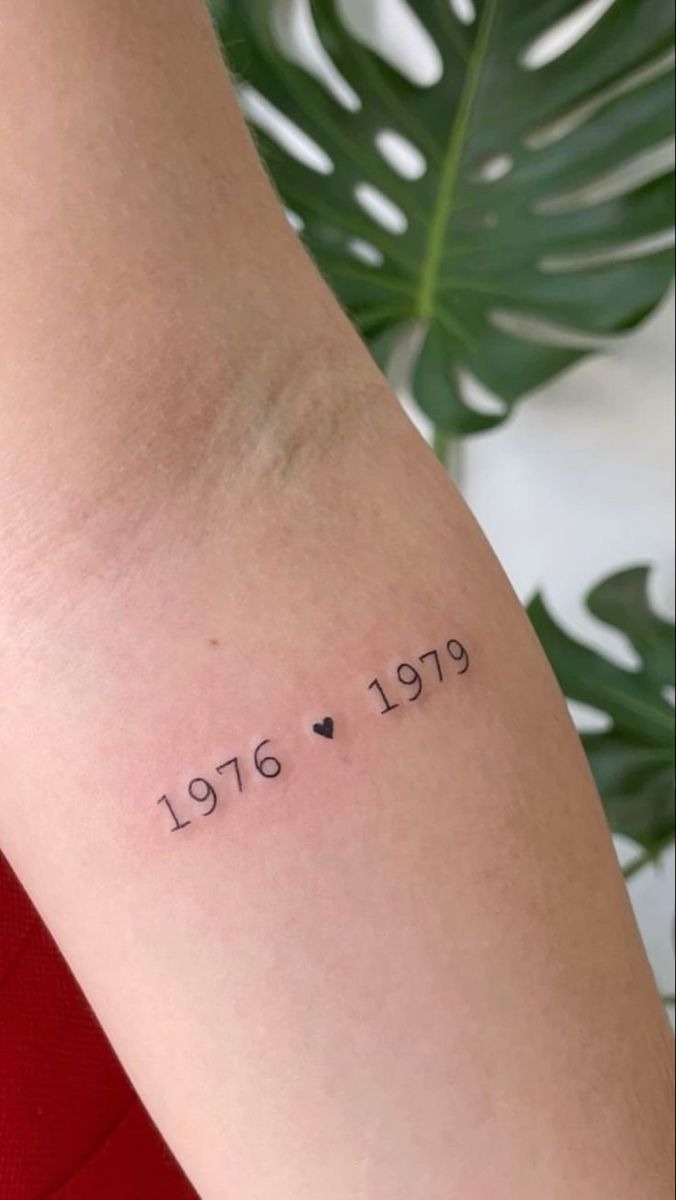 Paired Years Heart-Date Tattoo Tattoo Design