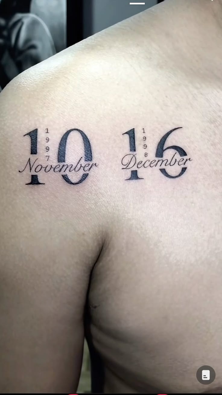Twin Collarbone Date Tattoo Tattoo Design