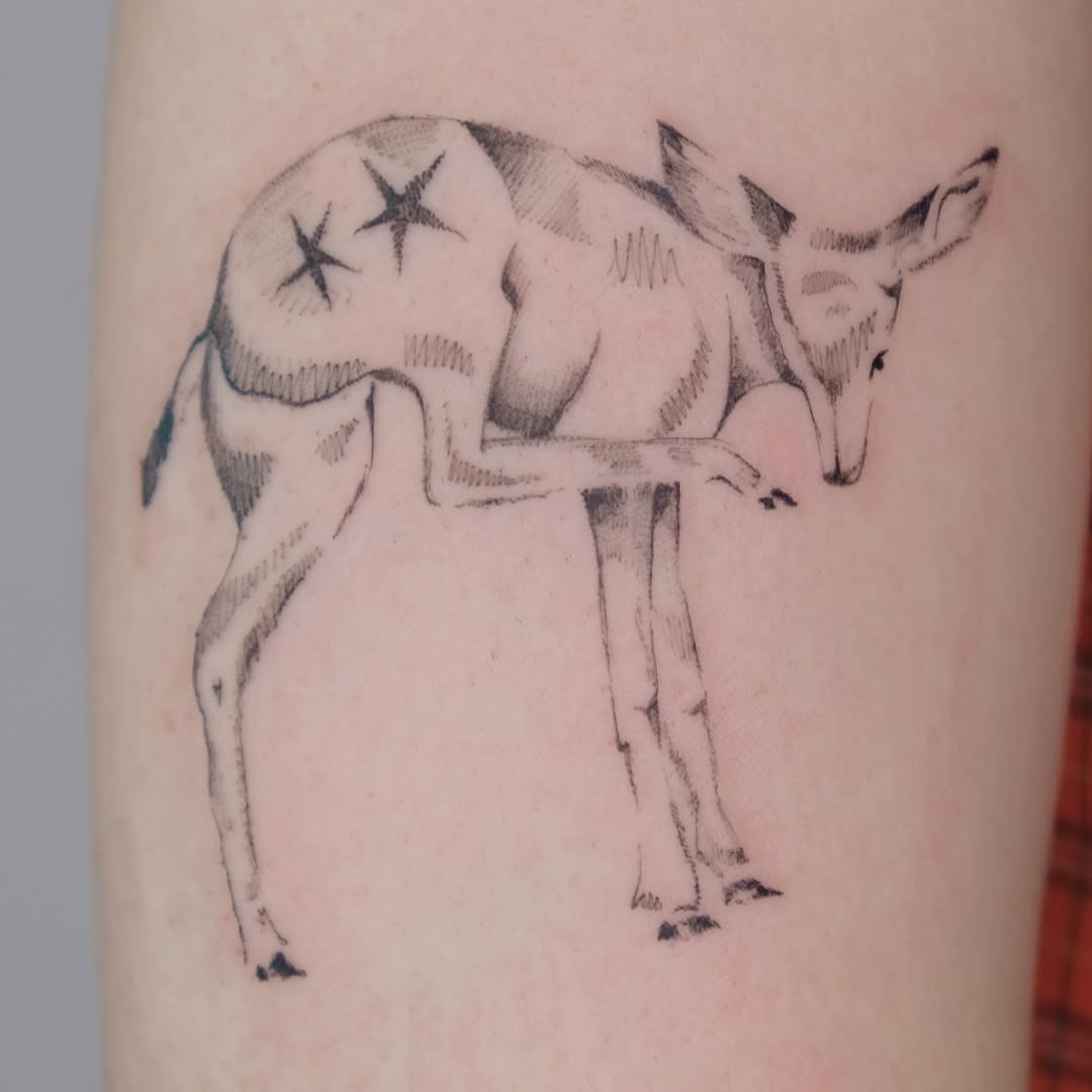 Elegant Minimalist Deer Tattoo Design Tattoo Design