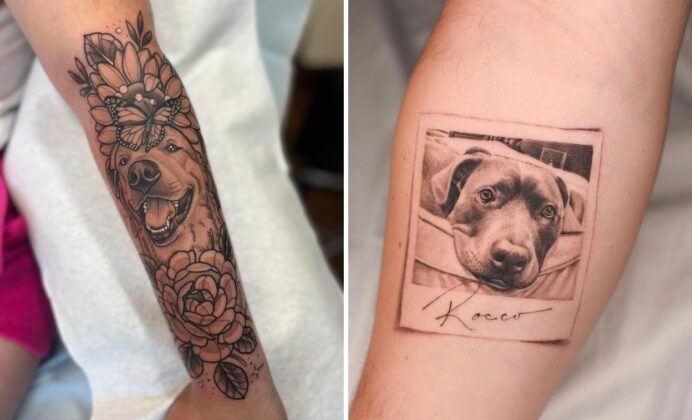 23+ Delicate Dog Memorial Tattoo Ideas To Keep Them Close