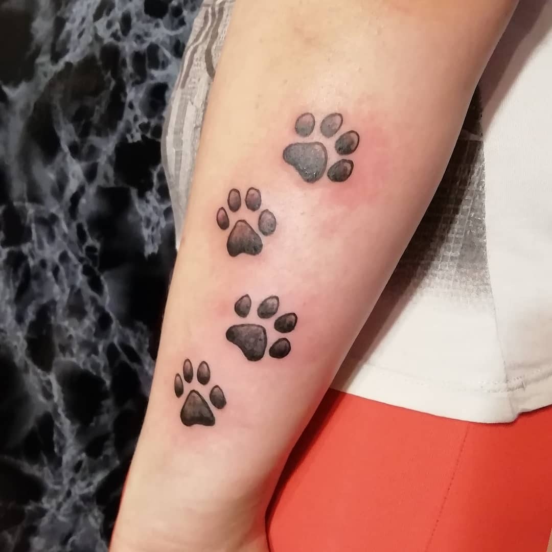 Dog Paw Trail Tattoo Tattoo Design