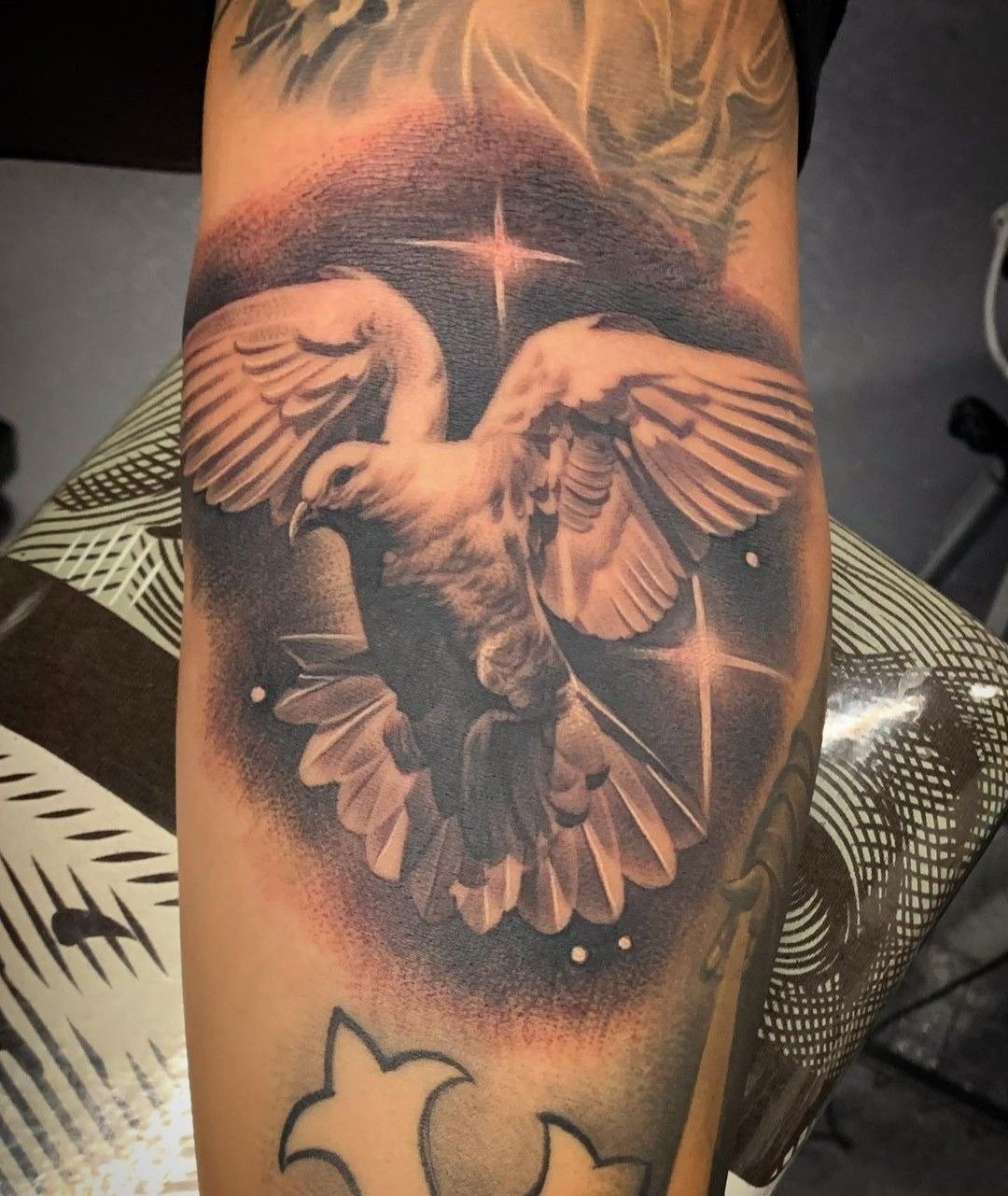 Dove With Starry Background Tattoo Tattoo Design