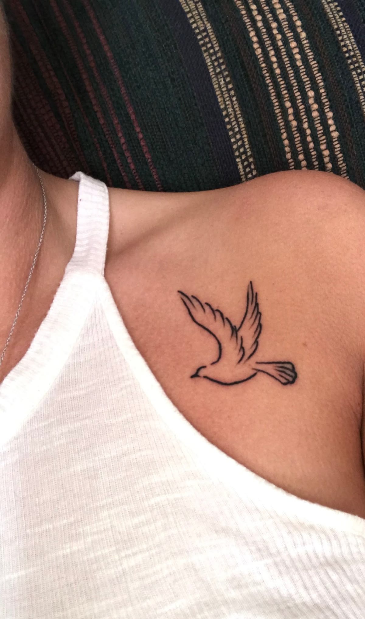 Minimal Collarbone Dove Tattoo Tattoo Design