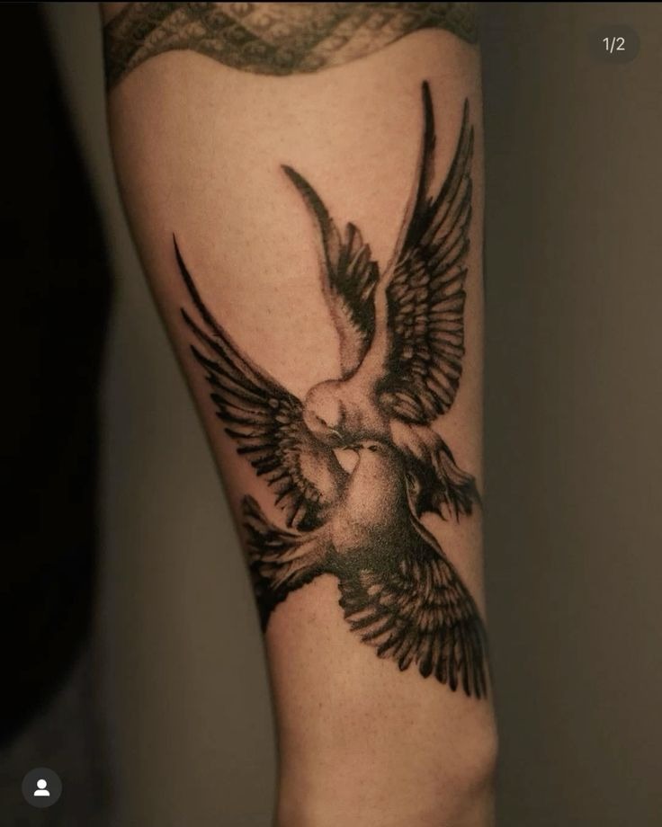 Two Doves Together Tattoo Tattoo Design
