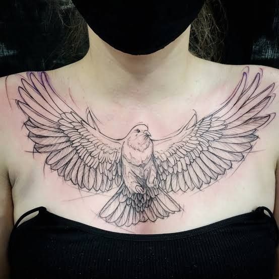 Wide-Chested Dove Tattoo Tattoo Design