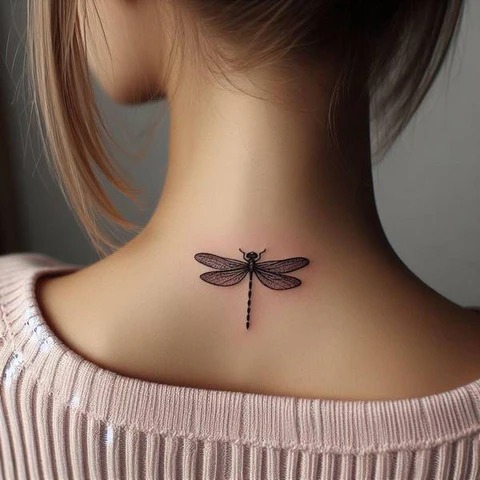 Elegance in Simplicity: The Minimalist Dragonfly Tattoo Design