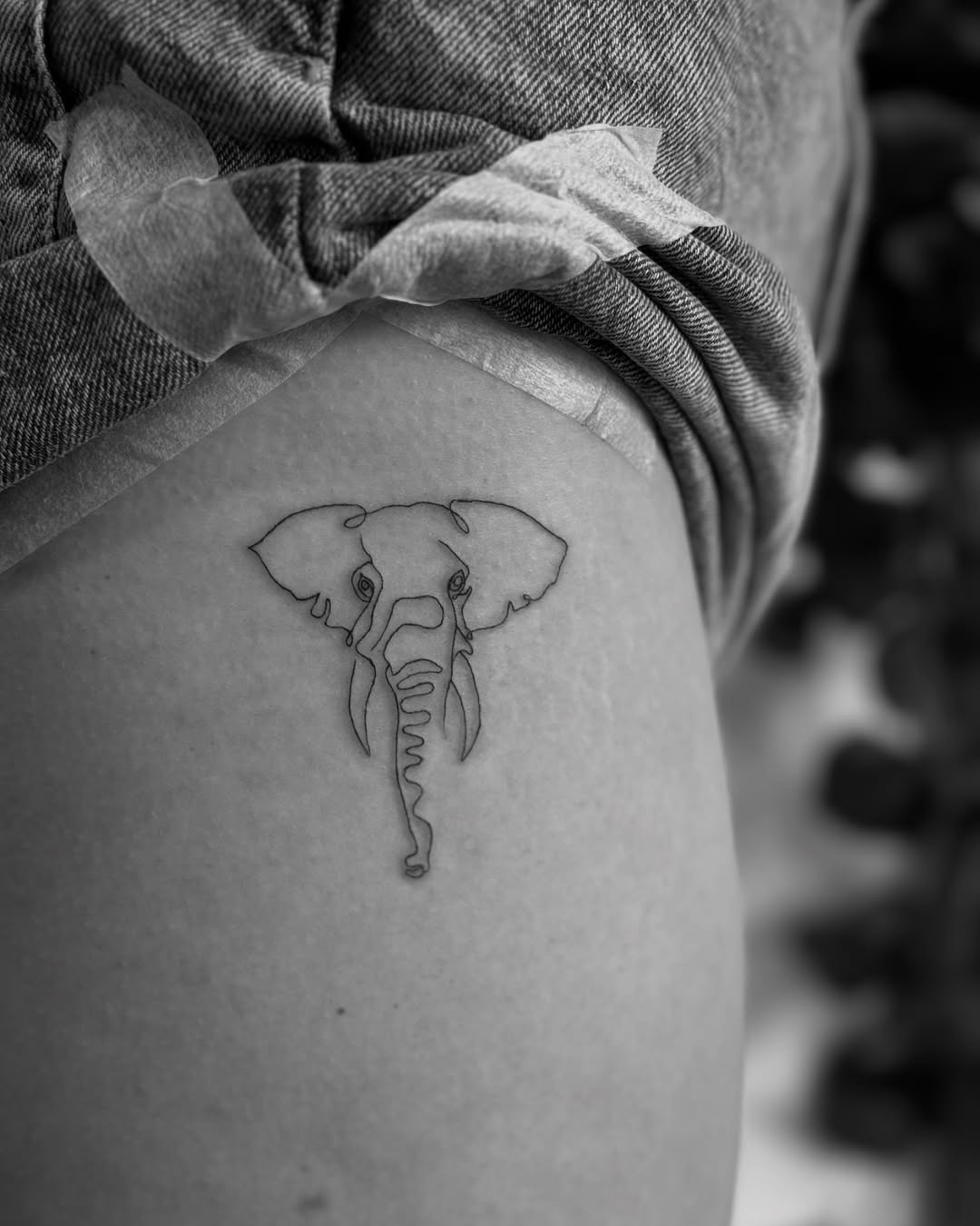 Elegant minimalist elephant tattoo design Tattoo Design