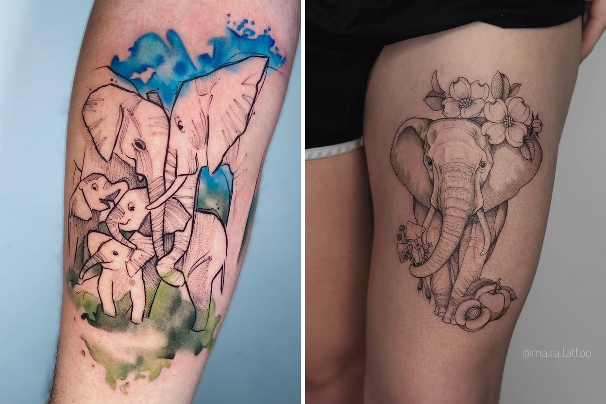 42+ Delicate Elephant Tattoo Ideas Curated for Your Next Session Featured Lookbook Collage