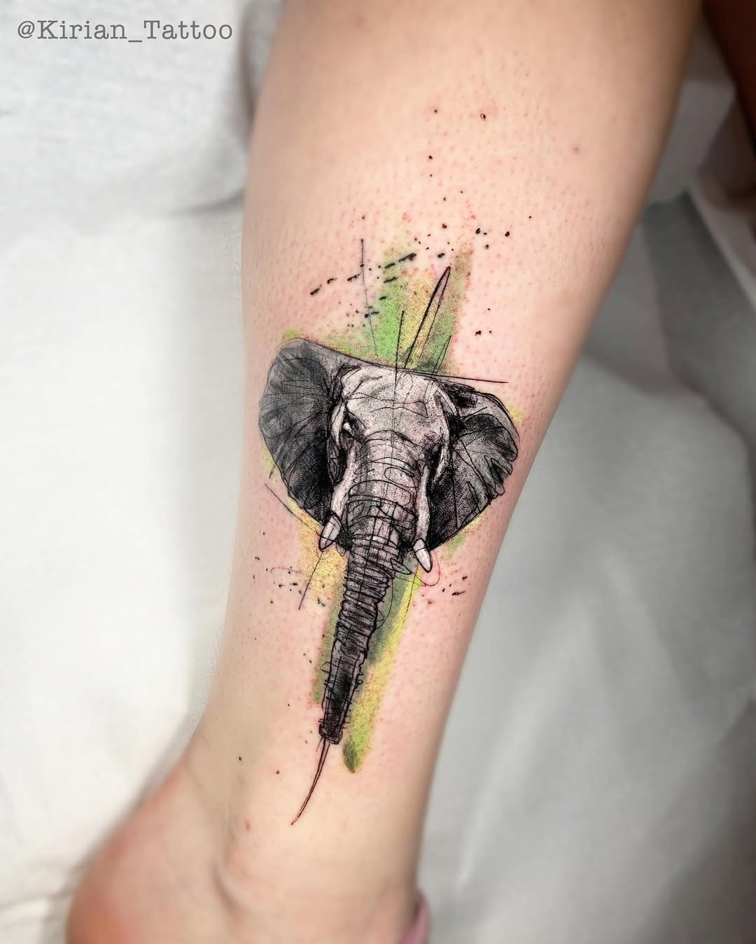 Stunning minimalist elephant tattoo design Tattoo Design