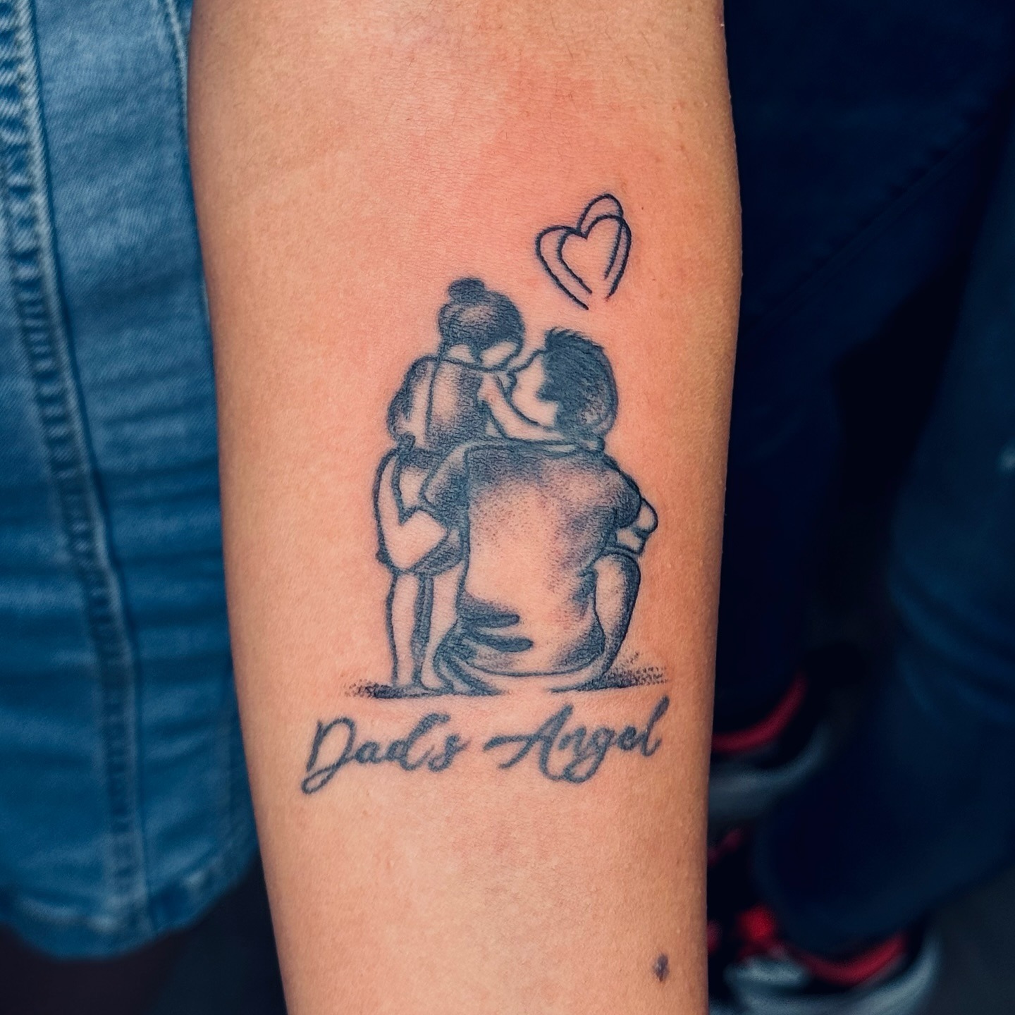 Dad’s Angel Father and Daughter Tattoo Tattoo Design