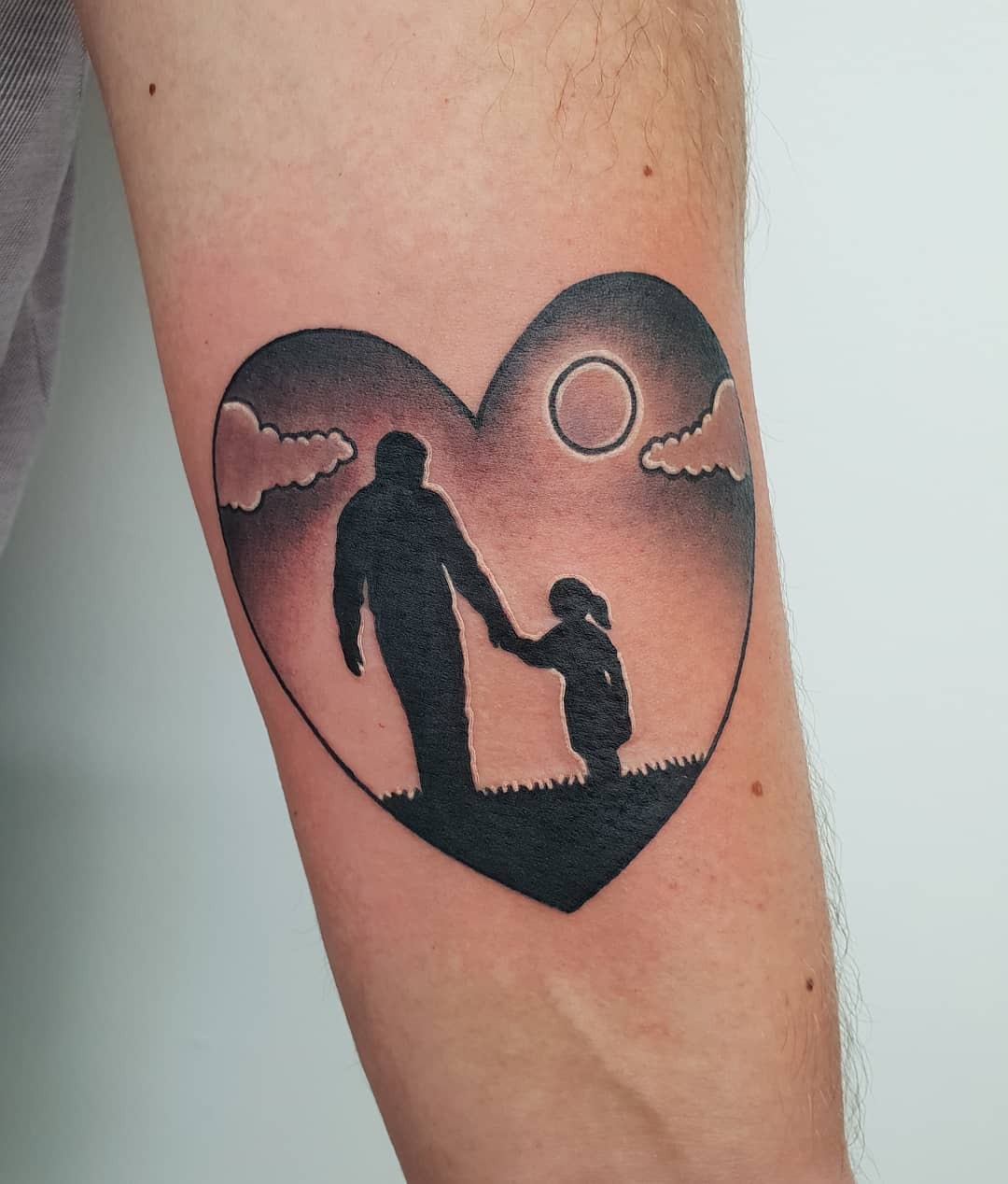 Heart Silhouette Father and Daughter Tattoo Tattoo Design