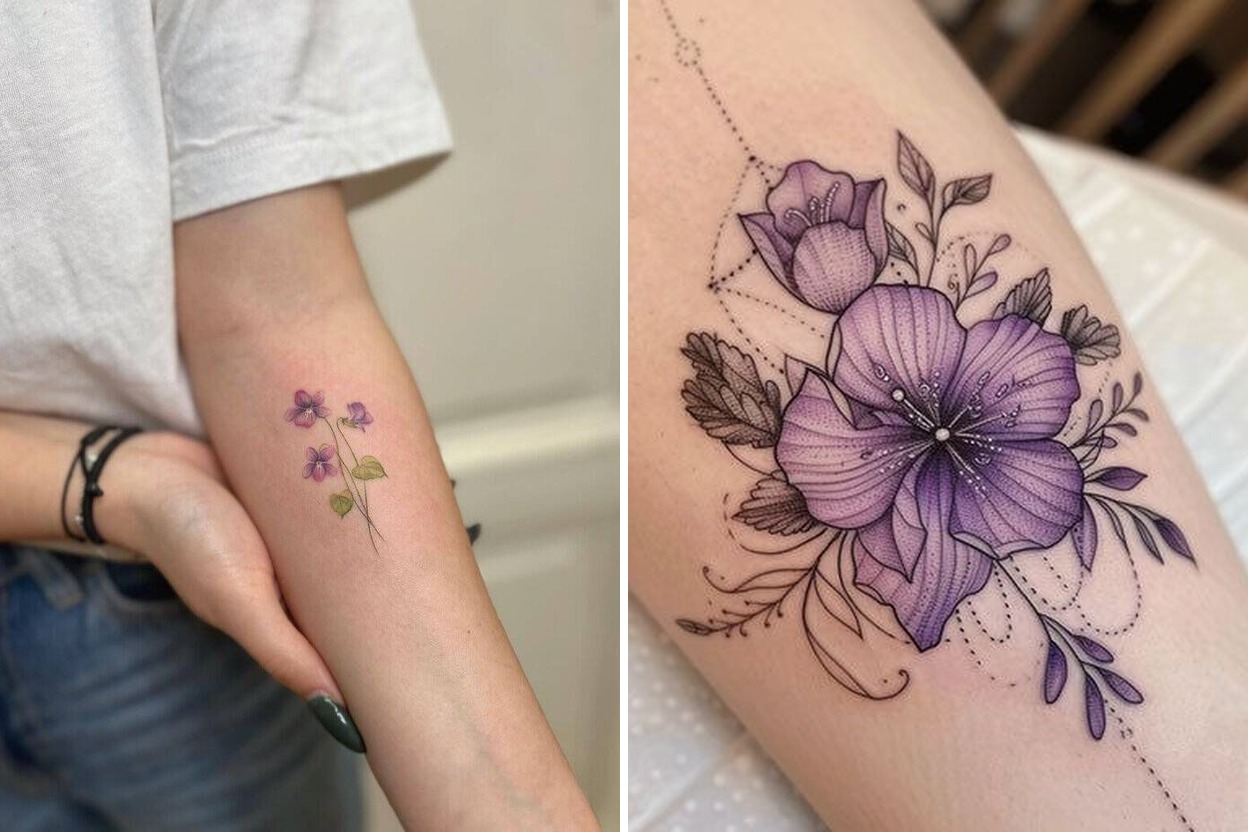 33+ Delicate February Birth Flower Tattoo Ideas & Inspiration Featured Lookbook Collage