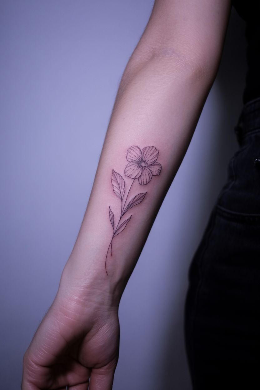 Fine Line Violet Bouquet Tattoo Tattoo Design