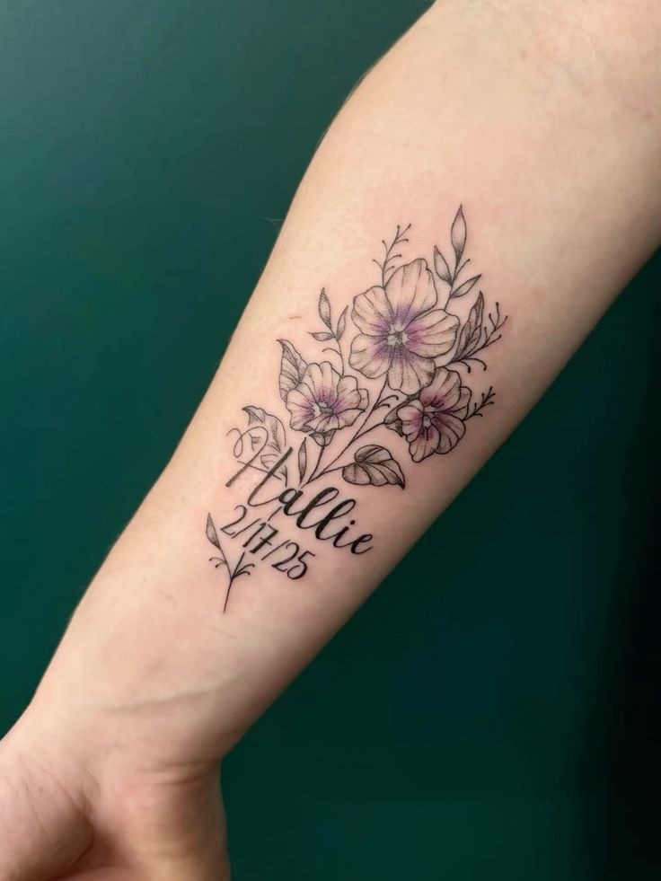 Graceful Violet Arrangement Tattoo Tattoo Design