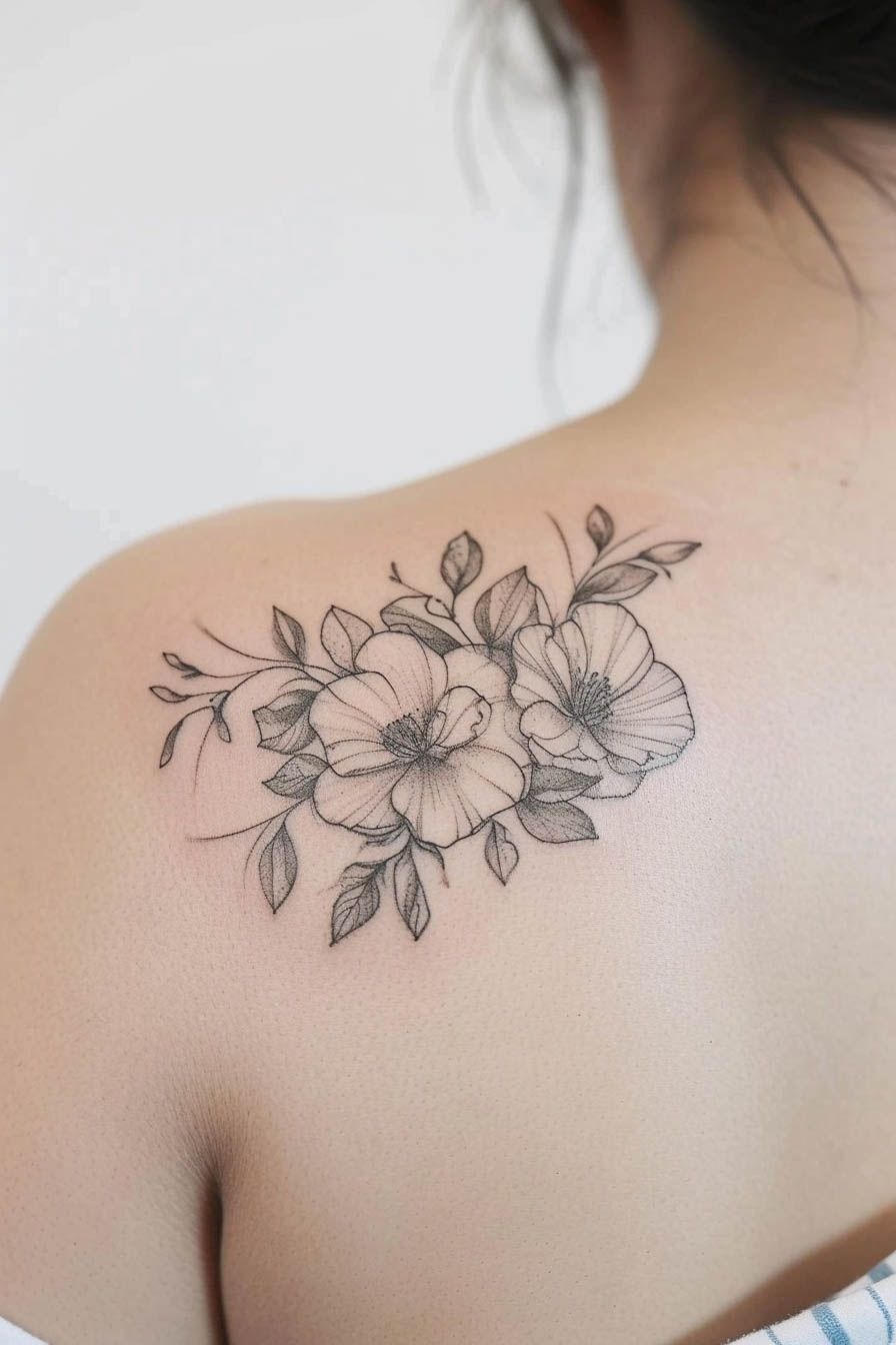 Matching Violet Tattoos for Friends Tattoo Design