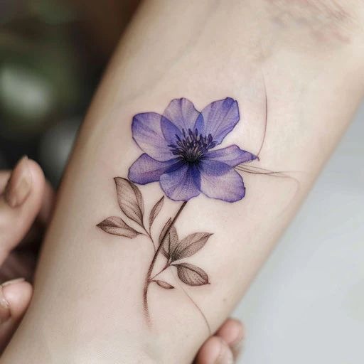 Minimalist Violet Bouquet Tattoo Tattoo Design