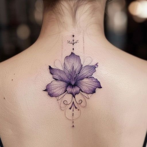 Violet Bouquet with Detailed Shading Tattoo Design