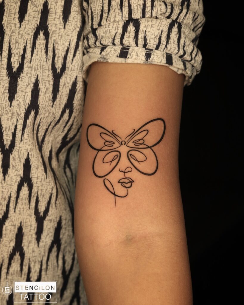 Abstract Butterfly Face Tattoo Tattoo Design