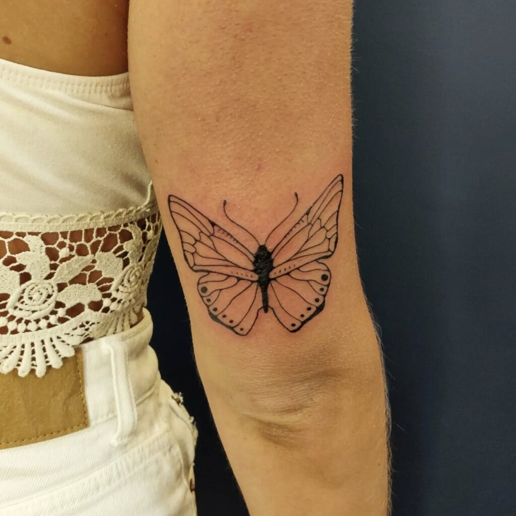 Bold Butterfly Outline Tattoo Tattoo Design