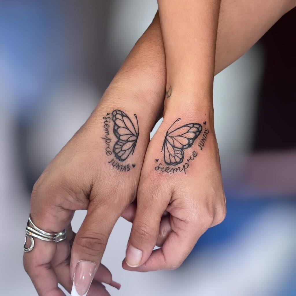 Matching Butterfly Friendship Tattoos Tattoo Design
