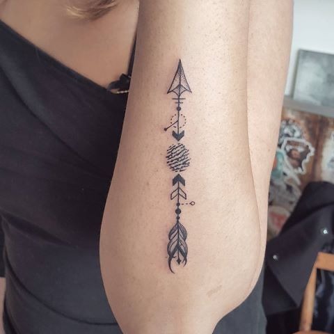 Arrow and Fingerprint Core Tattoo Tattoo Design