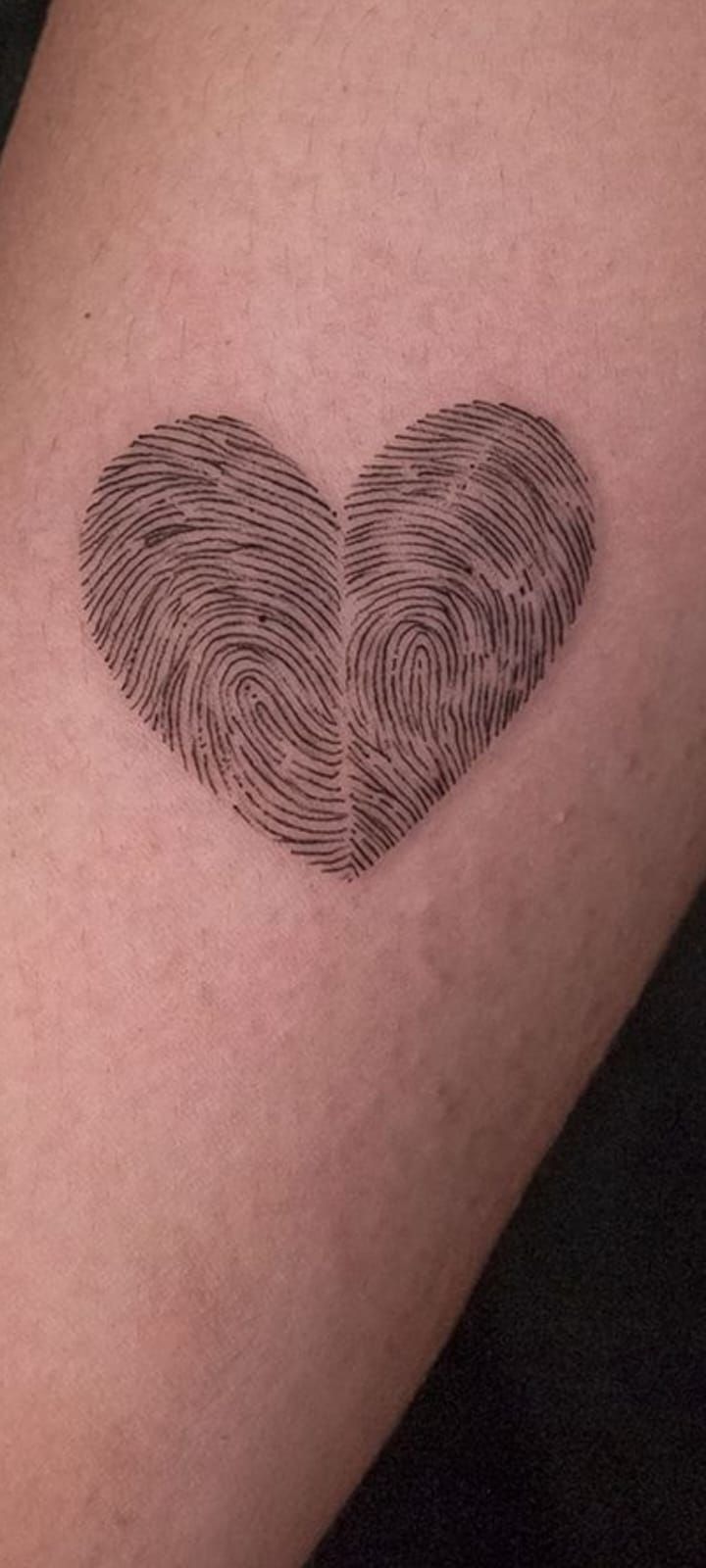 Classic Full Fingerprint Heart Tattoo Tattoo Design