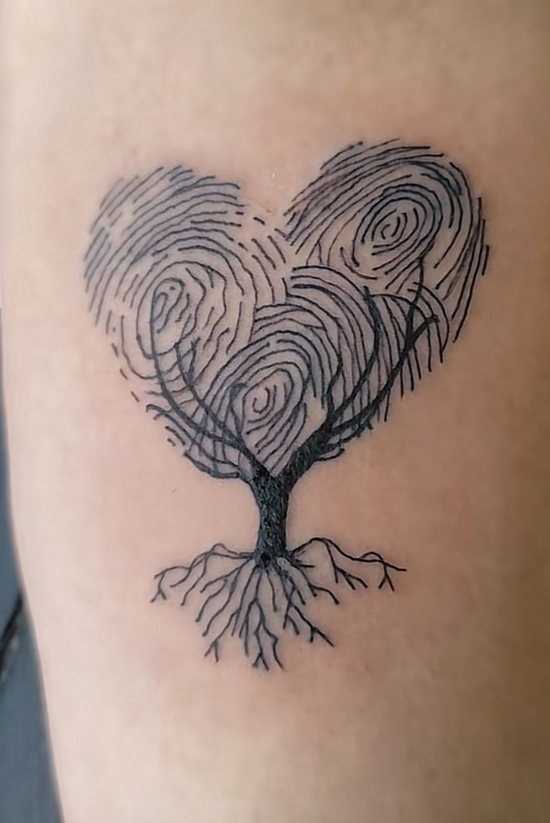 Family Tree Fingerprint Heart Tattoo Tattoo Design