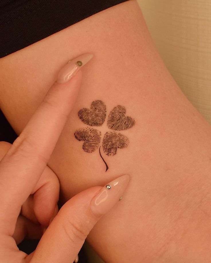 Fingerprint Four-Leaf Clover Tattoo Tattoo Design