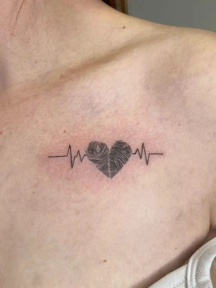 Heartbeat Fingerprint Heart Tattoo Tattoo Design