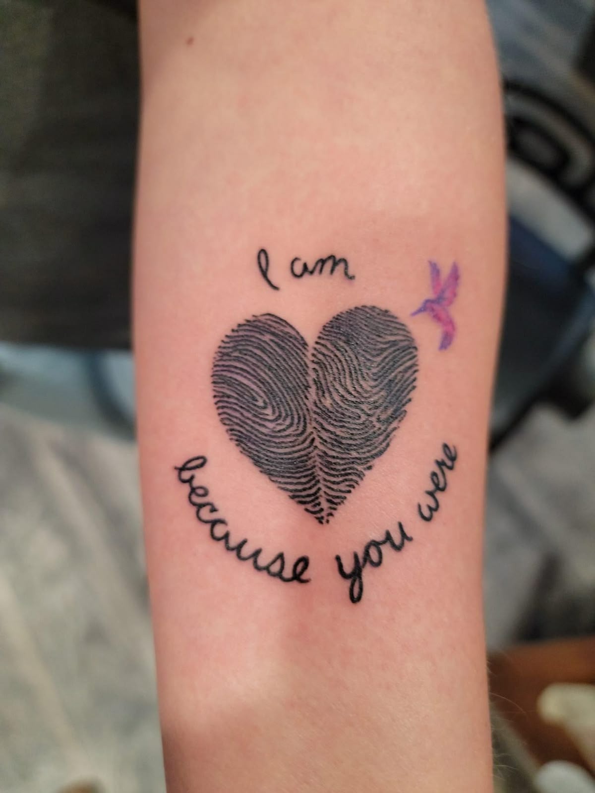 “I Am Because You Were” Fingerprint Tattoo Tattoo Design