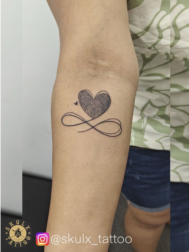 Infinity and Fingerprint Heart Tattoo Tattoo Design