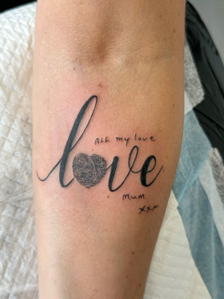 Memorial Love Word Fingerprint Tattoo Tattoo Design