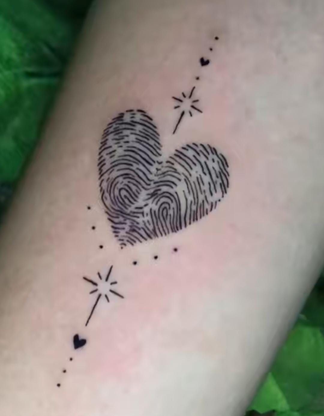 Sparkle Accent Fingerprint Heart Tattoo Tattoo Design