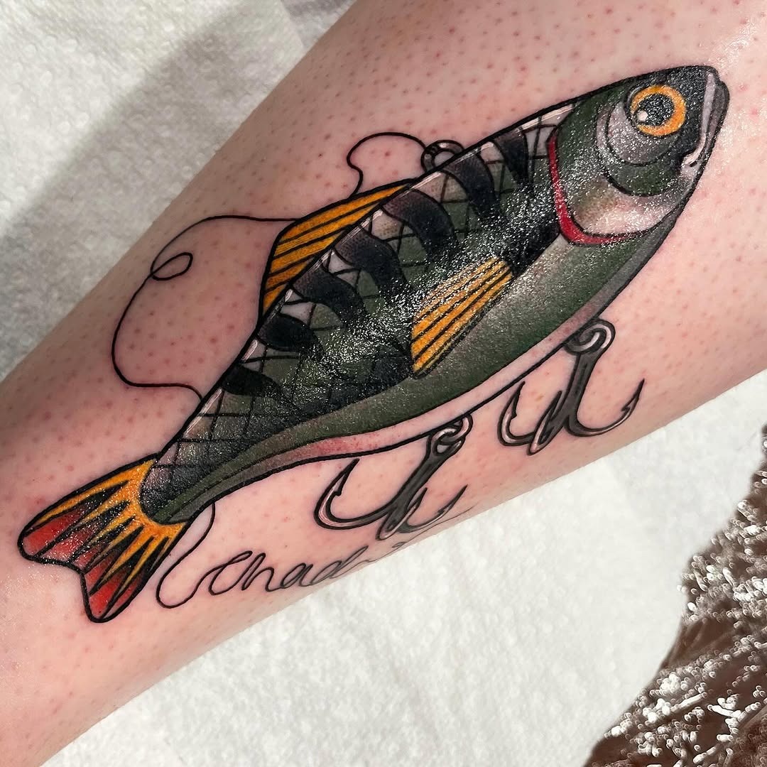 Colorful carp tattoo showcasing fishing culture Tattoo Design