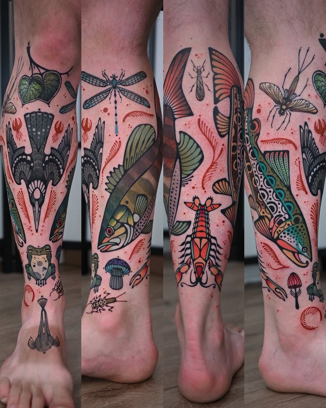 Stunning Fishing Tattoos with Colorful Details Tattoo Design