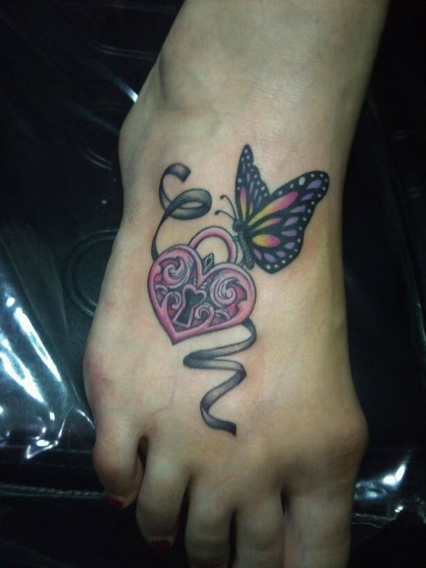 Beautiful Foot Tattoo for the Lovesick Tattoo Design